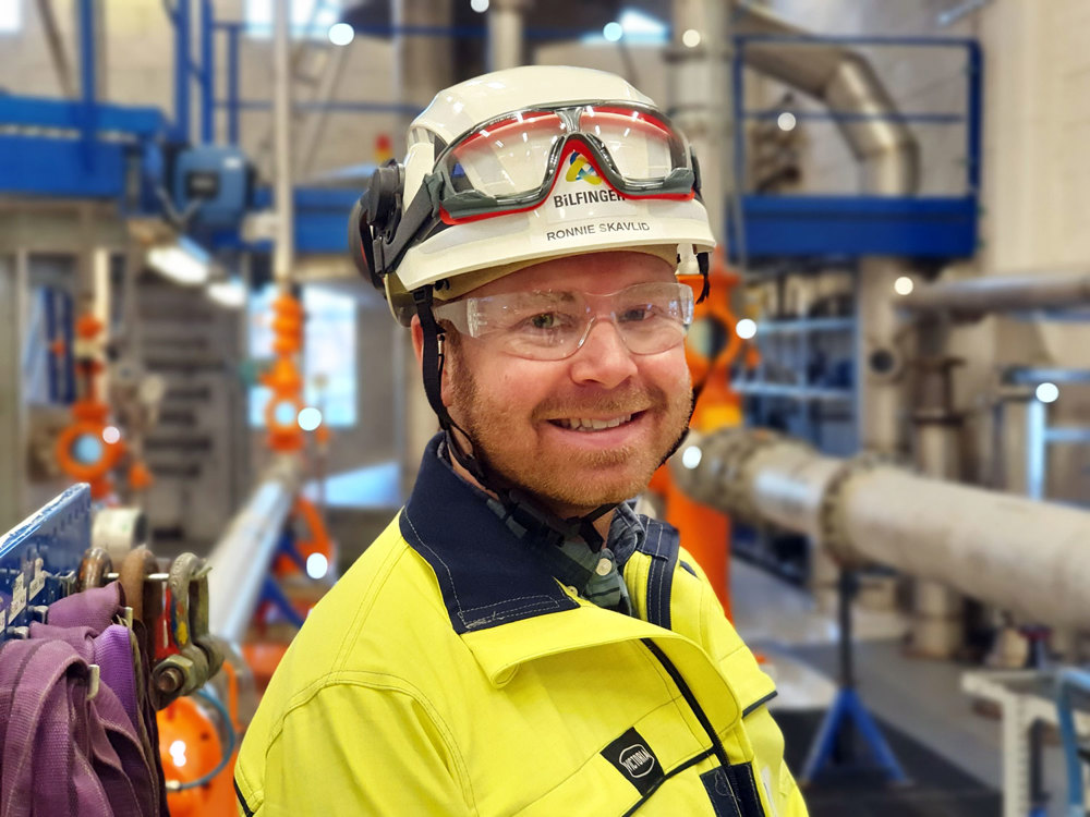 portrait of man, indors, production hall